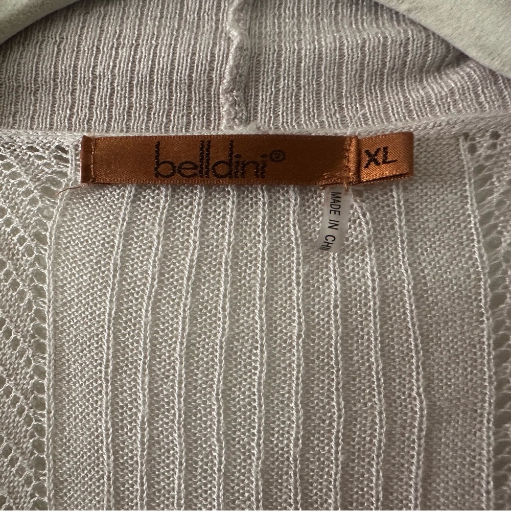 Belldini |  Neutral Taupe Open-Front Knit Cardigan Size XL - Picture 3 of 8
